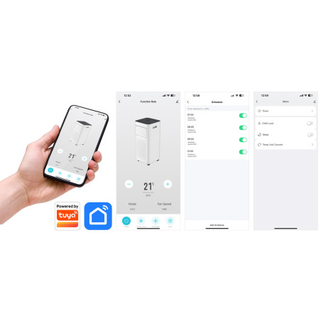 Salente SummerICE9, múdra mobilná klimatizácia, 9000 BTU, WiFi + Bluetooth, diaľk. ovl.