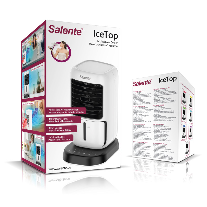 Salente IceTop, stolný ochladzovač & ventilátor & zvlhčovač vzduchu 3v1, biely