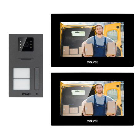 EVOLVEO DoorPhone AP2-2 drôtový videotelefón pre dva byty s aplikáciou, čierny