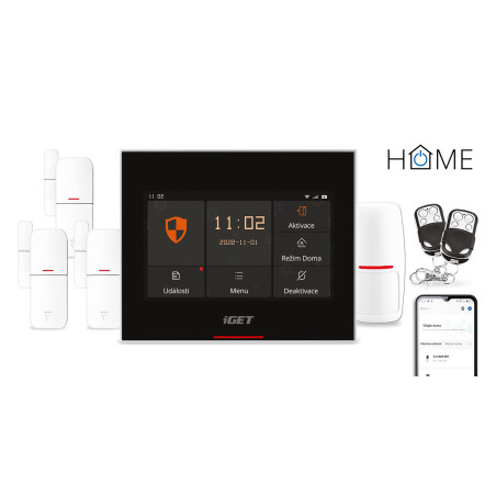 iGET HOME X5 Advanced - Inteligentný Wi-Fi/GSM alarm, v aplikácii aj ovládaní IP kamier a zásuviek, CZ app