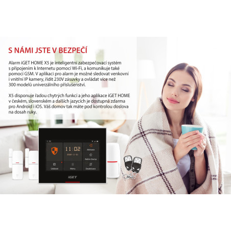 iGET HOME X5 Advanced - Inteligentný Wi-Fi/GSM alarm, v aplikácii aj ovládaní IP kamier a zásuviek, CZ app