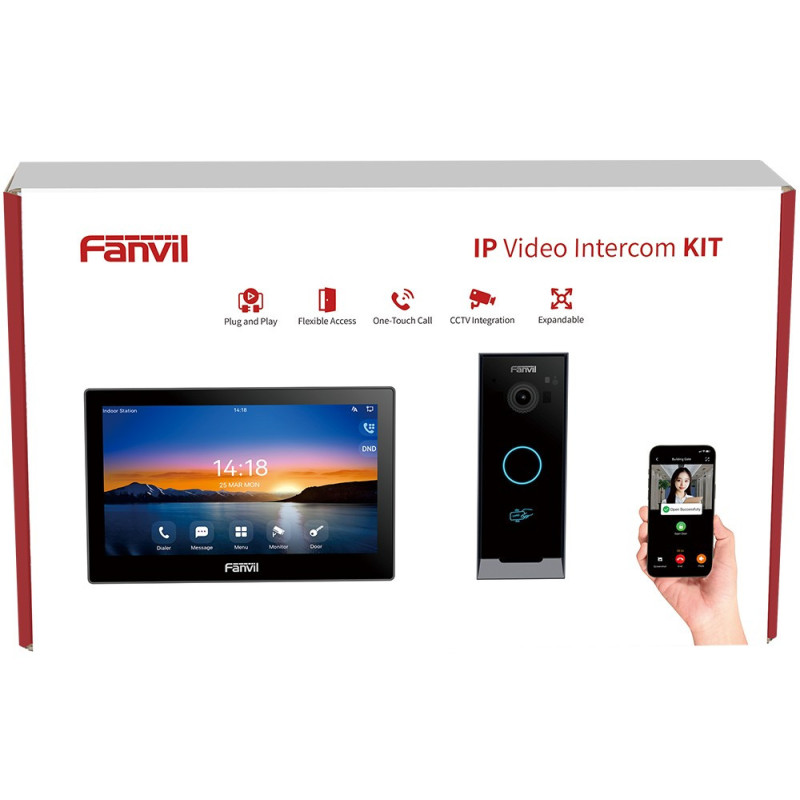 Fanvil VIK-01, video interkom kit (dotyková stanica i504W + interkom i60 + app), Wi-Fi, 7", PoE