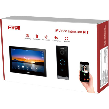 Fanvil VIK-01, video interkom kit (dotyková stanica i504W + interkom i60 + app), Wi-Fi, 7", PoE