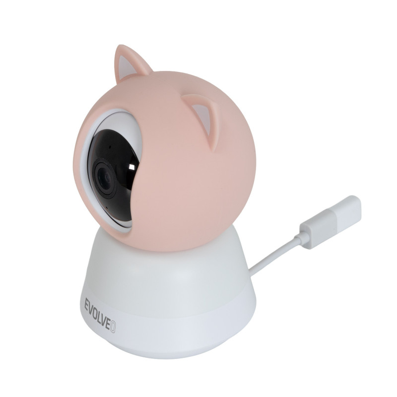EVOLVEO Baby Monitor N5 - Set videoopatrovateľky s 360 ° dohľadom, obojsmernou komunikáciou a uspávankami,