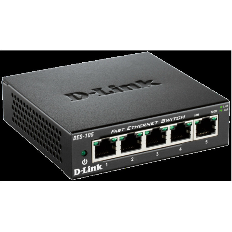 D-Link DES-105 kovový 5-port 10/100 Desktop Switch