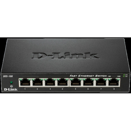 D-Link DES-108 kovový 8-port 10/100 Desktop Switch