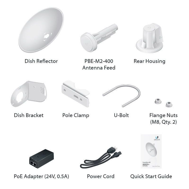Ubiquiti PowerBeam M2, vonkajšie, 2.4GHz MIMO, 2x 18dBi