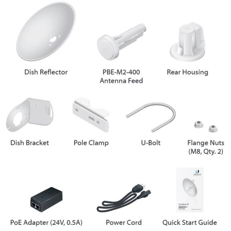 Ubiquiti PowerBeam M2, vonkajšie, 2.4GHz MIMO, 2x 18dBi