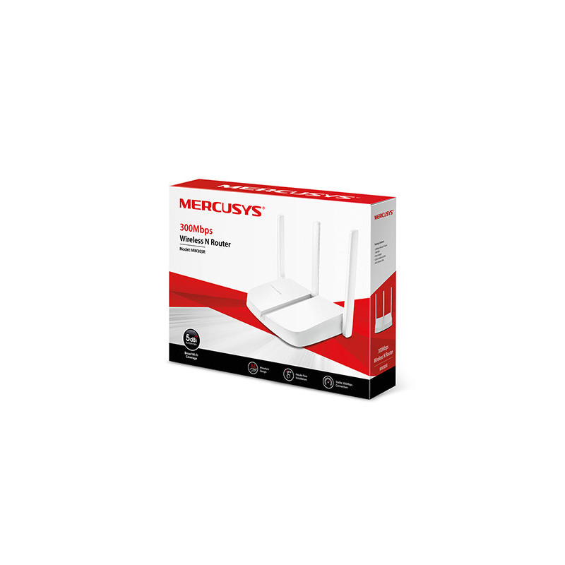 Mercusys MW305R 300Mb/s WiFi N router, 4x10/100 RJ45, 3x anténa