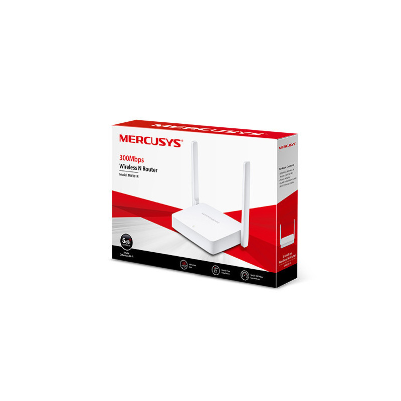Mercusys MW301R 300Mb/s WiFi N router, 3x10/100 RJ45, 2x anténa