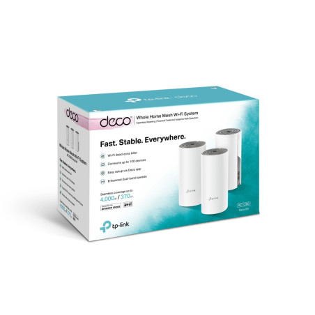TP-Link AC1200 Whole-home Mesh WiFi System Deco E4 (3-pack), 2x10/100 RJ45