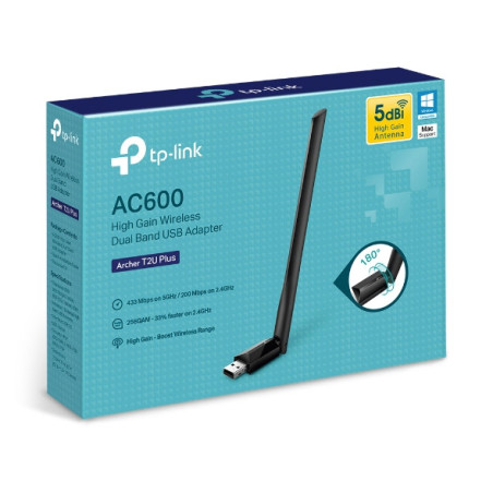 TP-Link Archer T2U Plus AC600 High Gain USB adaptér
