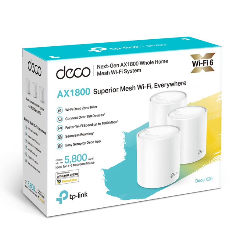 TP-Link Smart Home Mesh AX1800 WiFi6 Deco X20(3-pack)