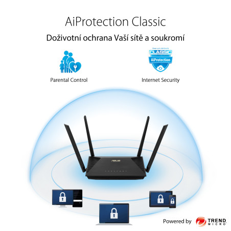 ASUS RT-AX53U (AX1800) WiFi 6 Extendable Router, 4G/5G Router replacement, AiMesh