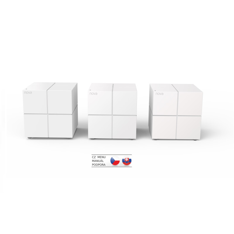 Tenda Nova MW6 (3-pack) WiFi AC1200 Mesh Gigabit systém, MU-MIMO, 6x GLAN/GWAN, SMART CZ aplikácie