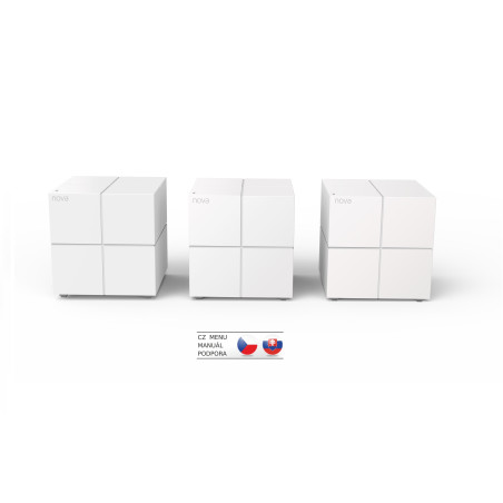 Tenda Nova MW6 (3-pack) WiFi AC1200 Mesh Gigabit systém, MU-MIMO, 6x GLAN/GWAN, SMART CZ aplikácie