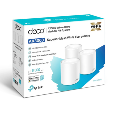 TP-Link Smart Home Mesh AX3000 WiFi6 System Deco X50(2-pack)