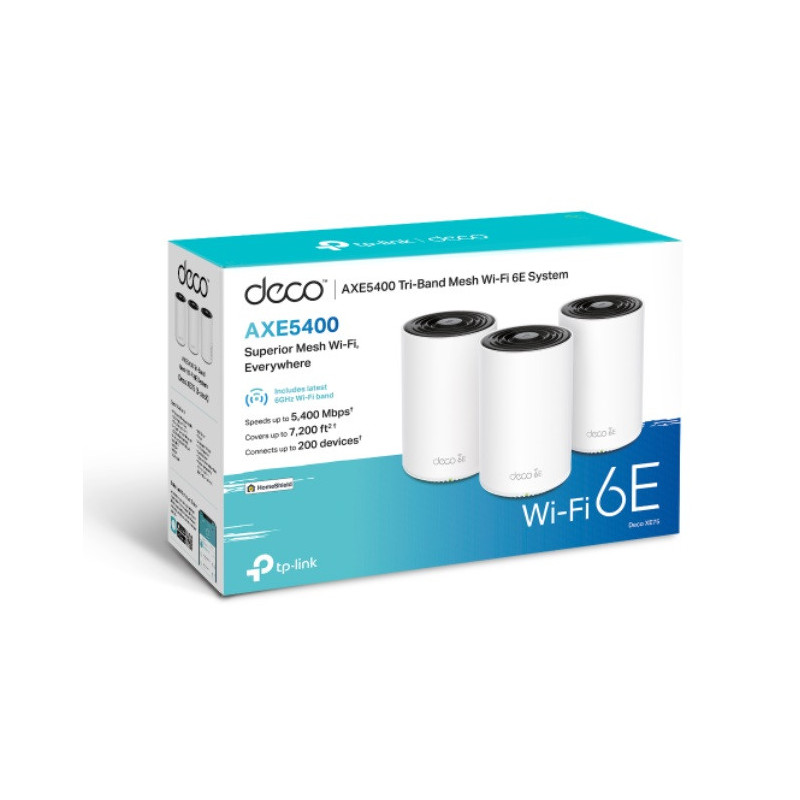 TP-Link AXE5400 Mesh WiFi 6E Tri-Band System Deco XE75(3-pack)