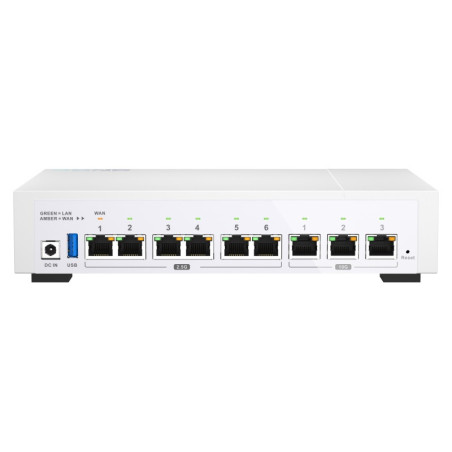 QNAP SD-WAN router QHora-322 (4jadrový procesor, 4GB DDR4 RAM, 6x 2,5GbE, 3x 10GbE, 1x USB 3.2 Gen1)