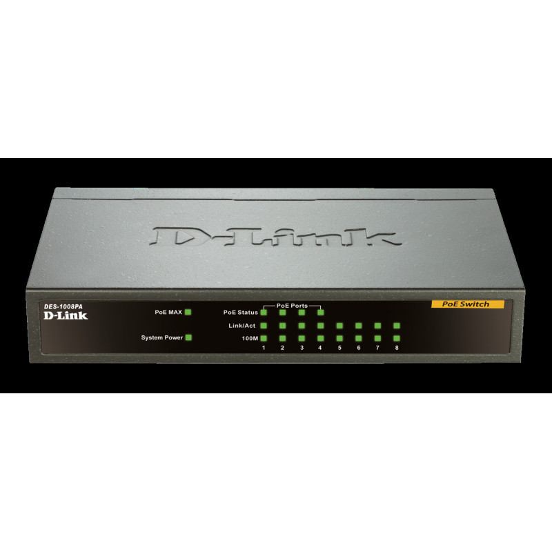 D-Link DES-1008PA 8x10/100 Desktop Switch, 4xPoE