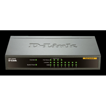 D-Link DES-1008PA 8x10/100 Desktop Switch, 4xPoE