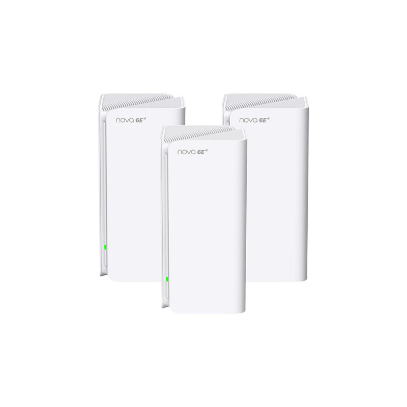 Tenda Nova MX21 Pro (3-pack) WiFi6E AXE5700 Mesh Gigabit systém, 9x GLAN/GWAN, WPA3, VPN, CZ app