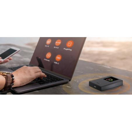 Tenda 4G185v4 4G LTE Mobile AX300 Wi-Fi 6 batérie modem router, LCD, WPA3, USB-C