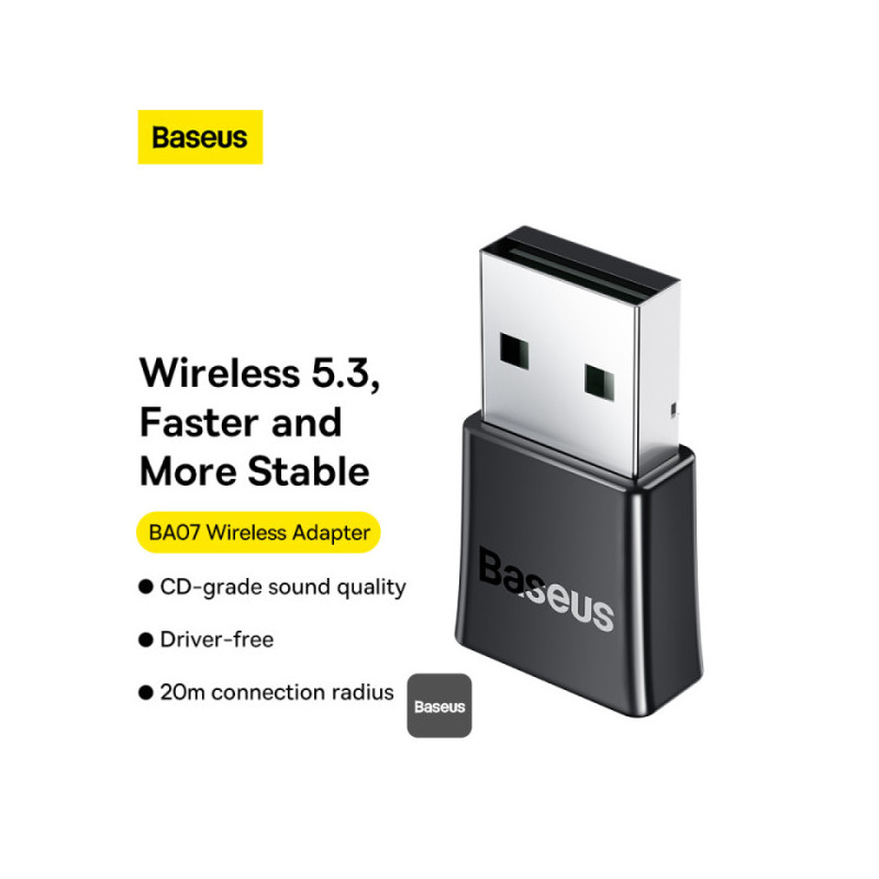 Baseus bezdrôtový bluetooth adaptér BA07 čierny