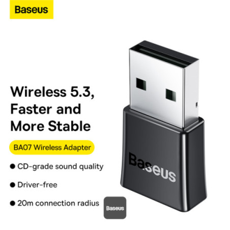 Baseus bezdrôtový bluetooth adaptér BA07 čierny