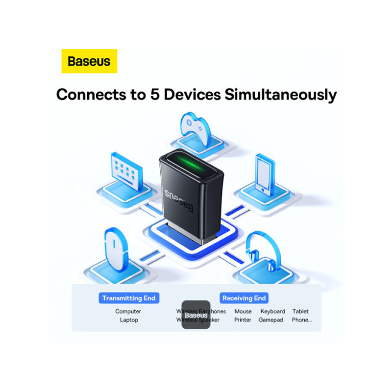 Baseus bezdrôtový bluetooth adaptér BA07 čierny