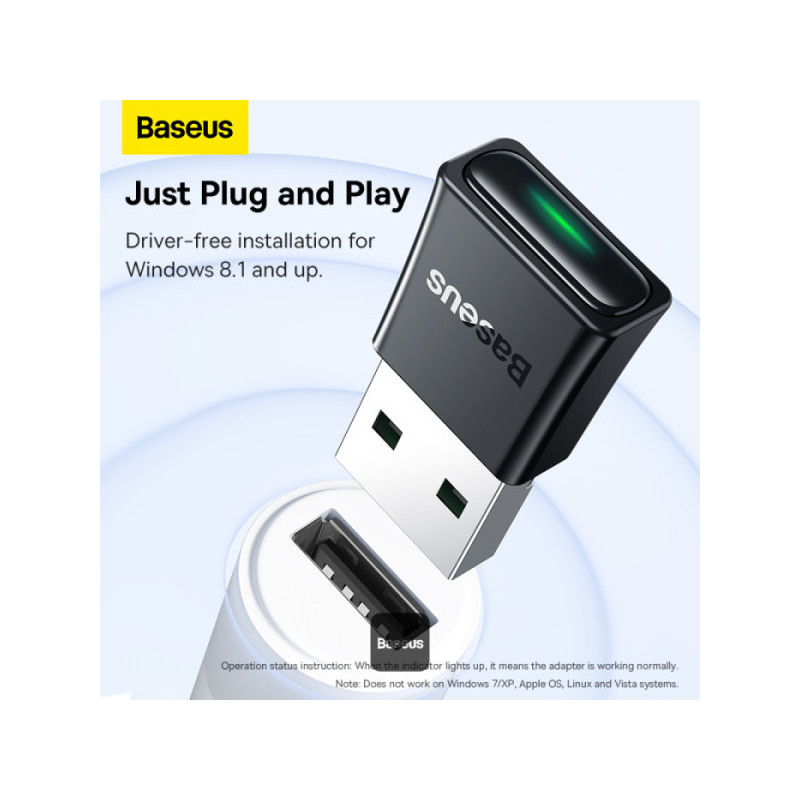 Baseus bezdrôtový bluetooth adaptér BA07 čierny