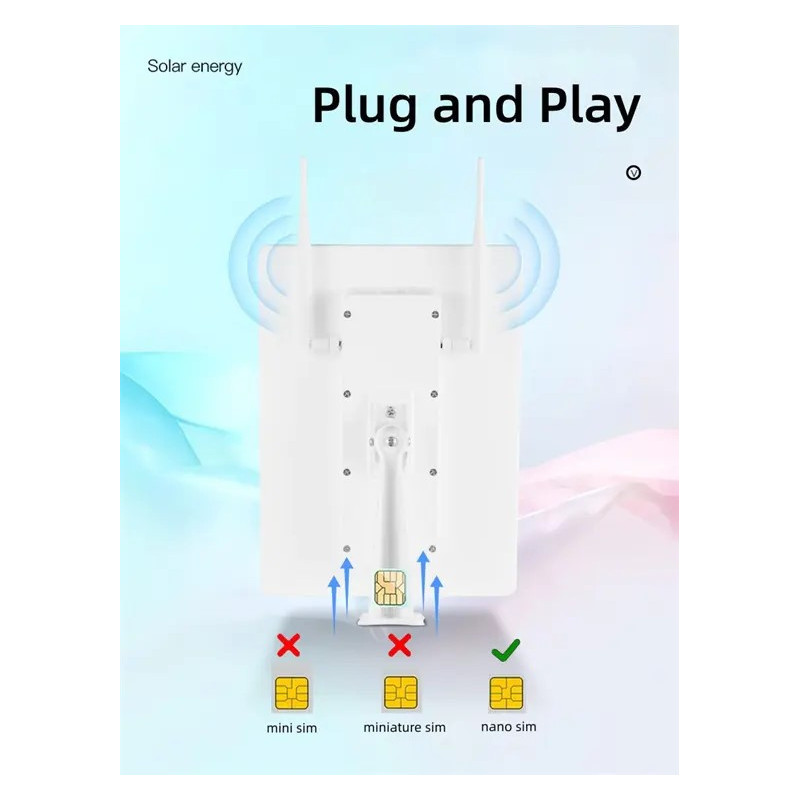 Solárny router Viking R09 4G/solárne napájanie/WiFi až pre 8 zariadení/download - 15Mbps