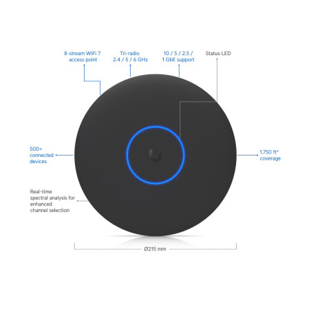 Ubiquiti U7-Pro-XGS-B, UniFi AP U7 Pro XGS, čierna