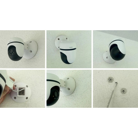 TP-LINK držiak/stojan pre kamery Tapo C500/C510W/C520WS na stenu a strop, biely s krytkou káblov