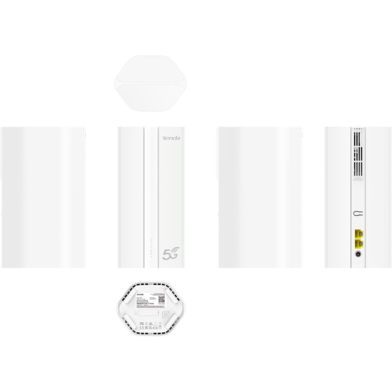 Tenda 5G01 Wi-Fi AX1500 5G NR/4G+ LTE router, 2x GWAN/GLAN, IPV6, Mesh, WPA3, NanoSIM, CZ App