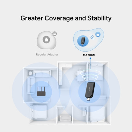 Mercusys MA70XM AX1800 Wi-Fi 6 USB adaptér