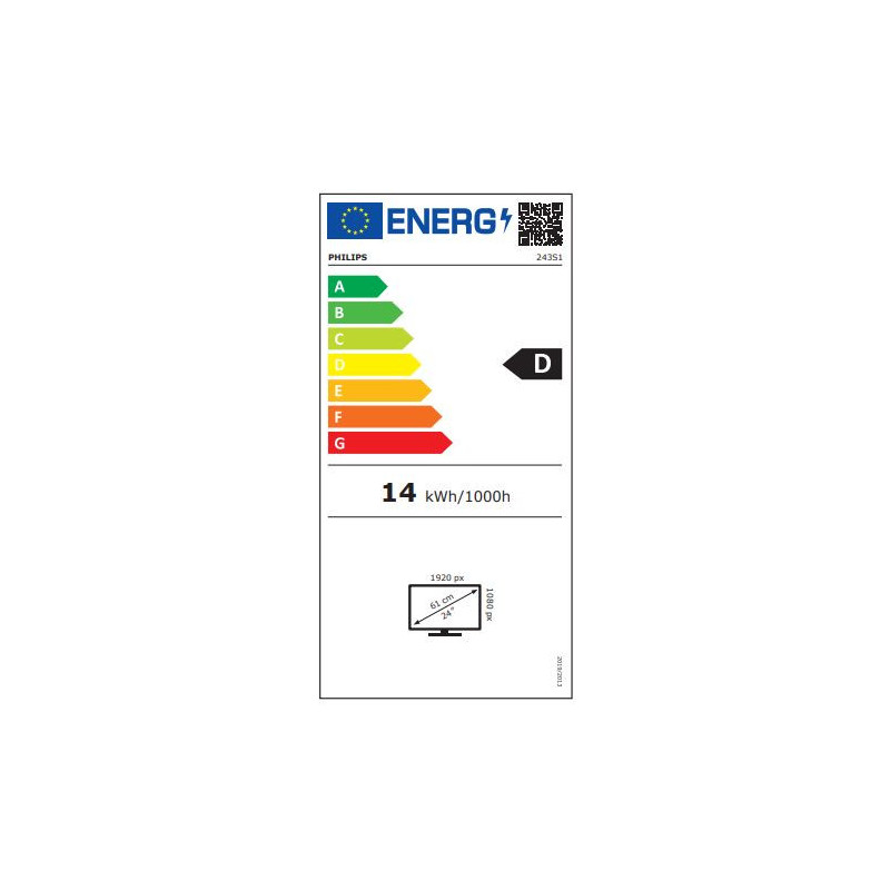 Philips/243S1/00/23,8"/IPS/FHD/75Hz/4ms/Black/3R