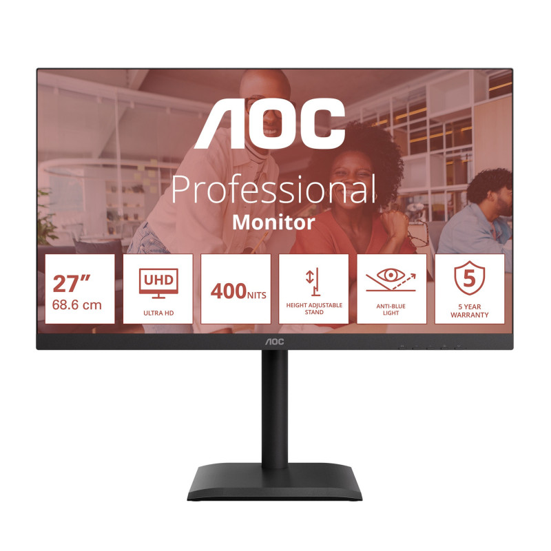 AOC/U27E4CV/27"/IPS/4K UHD/60Hz/4ms/Čierna/5R
