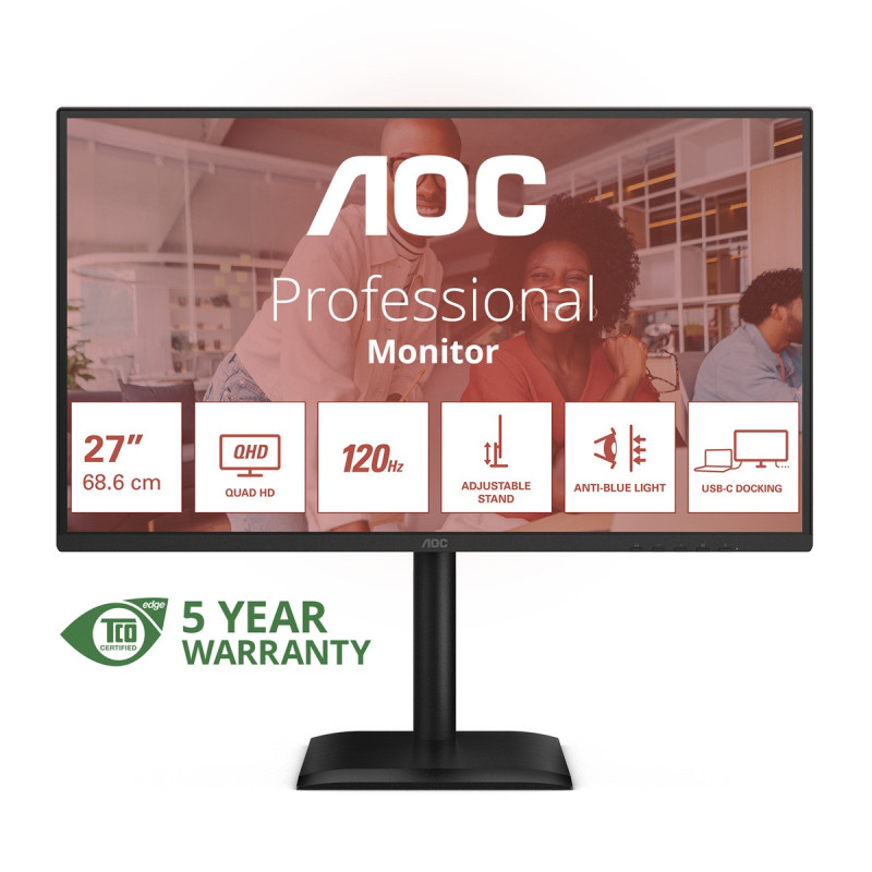 AOC/Q27E4CV/27"/IPS/QHD/120Hz/4ms/Čierna/5R