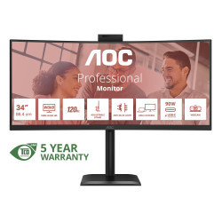 AOC/CU34E4CW/34"/VA/wQHD/120Hz/4ms/Čierna/5R
