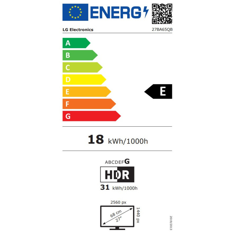 LG/27BA65QB/27"/IPS/QHD/100Hz/5ms/Čierna/2R