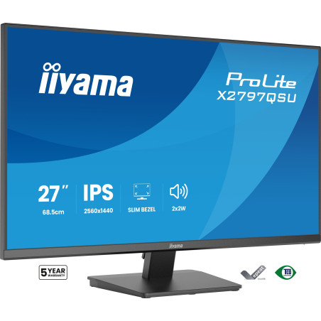 iiyama ProLite/X2797QSU-B1/27"/IPS/QHD/75Hz/1ms/Čierna/5R