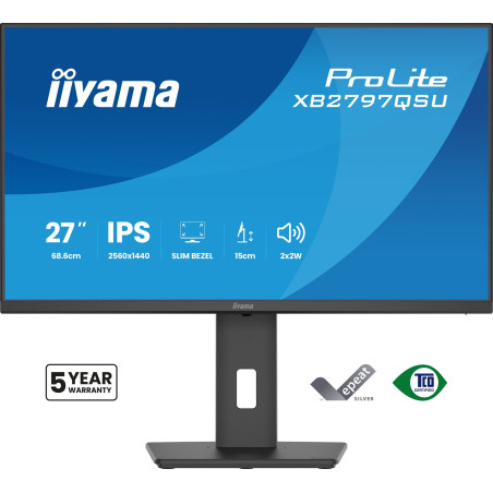 iiyama ProLite/XB2797QSU-B1/27"/IPS/QHD/75Hz/1ms/Čierna/5R
