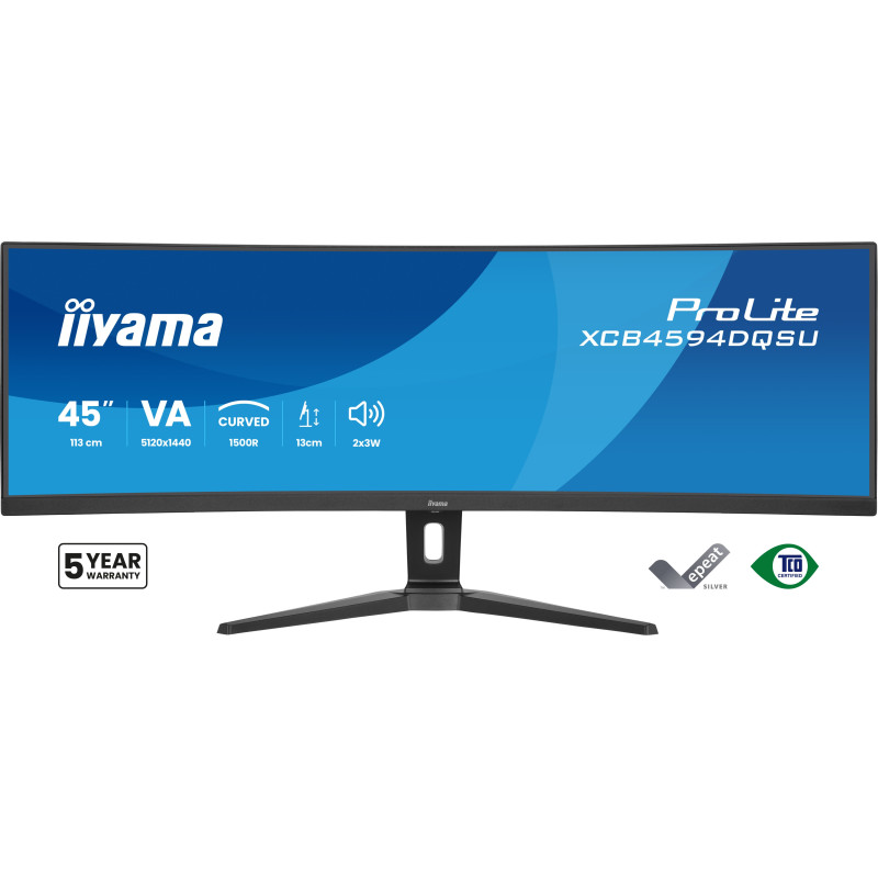 iiyama ProLite/XCB4594DQSU-B1/44,5"/VA/DQHD/75Hz/2ms/Čierna/3R