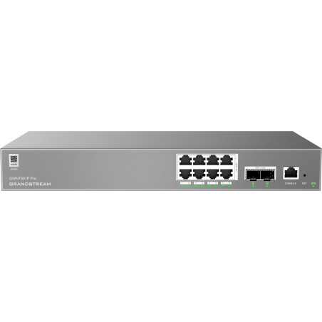 Grandstream GWN7801P Pro L2++, Managed switch, 8x 1Gb RJ45, PoE+, SFP, DHCP, CLI, VLAN