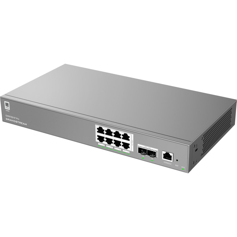 Grandstream GWN7801P Pro L2++, Managed switch, 8x 1Gb RJ45, PoE+, SFP, DHCP, CLI, VLAN