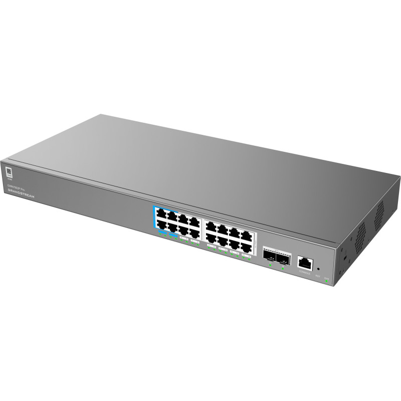 Grandstream GWN7802P Pro L2++ Managed Network switch, 16x 1Gb RJ45, PoE++, SFP+, DHCP, CLI, VLAN