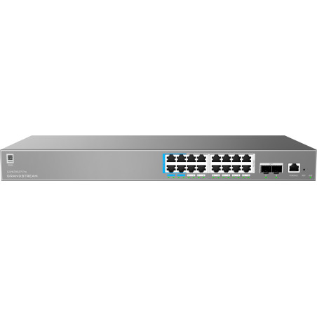 Grandstream GWN7802P Pro L2++ Managed Network switch, 16x 1Gb RJ45, PoE++, SFP+, DHCP, CLI, VLAN