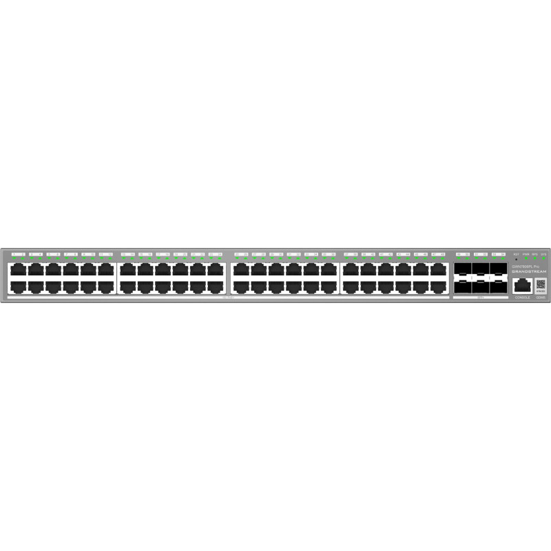 Grandstream GWN7806PL Pro Layer 2++ Managed switch, 48x 1Gb RJ45, PoE, 6x SFP+, stacking
