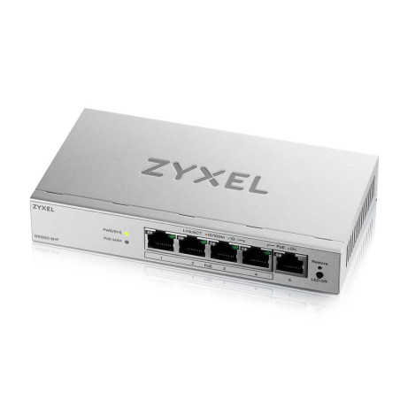 Zyxel GS1200-5HP v3, 5 Port Gigabit PoE+ webmanaged Desktop Switch, 4x PoE, 68 Watt